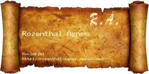 Rozenthal Ágnes névjegykártya